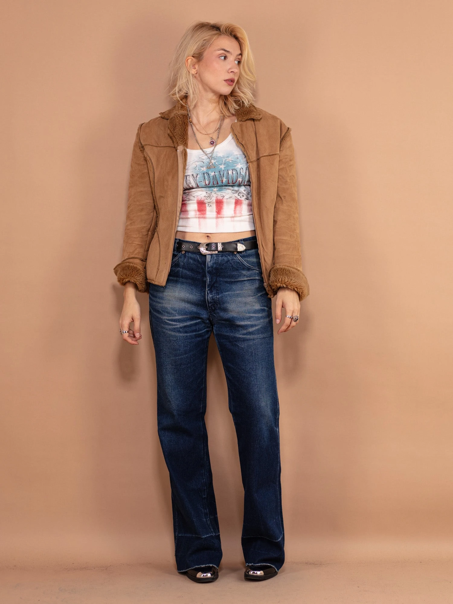 Vintage 00's Women Velour Jacket In Brown 1 Vintage 00's Women Velour Jacket In Brown