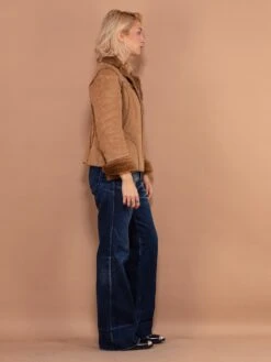 Vintage 00's Women Velour Jacket In Brown 6 Vintage 00's Women Velour Jacket In Brown -Northern Grip 00s velour beige jacket vintage women 0735