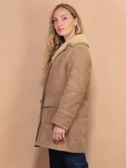 Vintage 70's Women Shearling Coat In Beige 6 Vintage 70's Women Shearling Coat In Beige -Northern Grip 70s penny lane sheepskin beige coat vintage women 0370