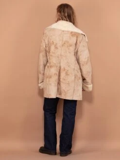 Vintage 90's Faux Penny Lane Coat In Beige 5 Vintage 90's Faux Penny Lane Coat In Beige -Northern Grip Beige Faux PennyLane Coat Vintage Women 90s Outerwear 2