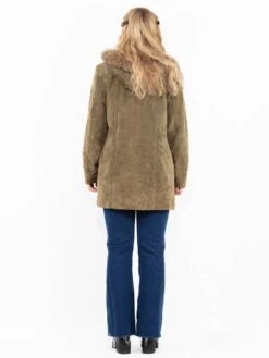 Vintage 90's Women Suede Sherpa Coat In Green 7 Vintage 90's Women Suede Sherpa Coat In Green -Northern Grip IMG 0005