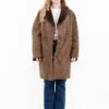 Vintage 70's Women Oversized Sheepskin Coat In Beige