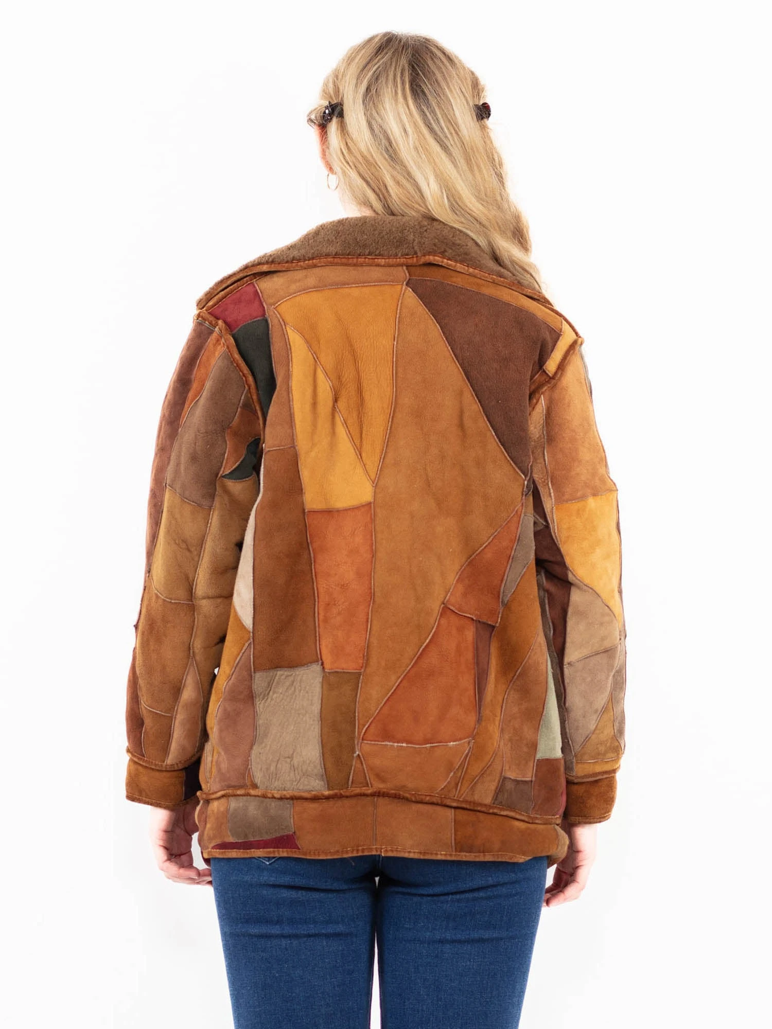 Vintage 80's Women Sheepskin Jacket In Brown 2 Vintage 80's Women Sheepskin Jacket In Brown - Image 2