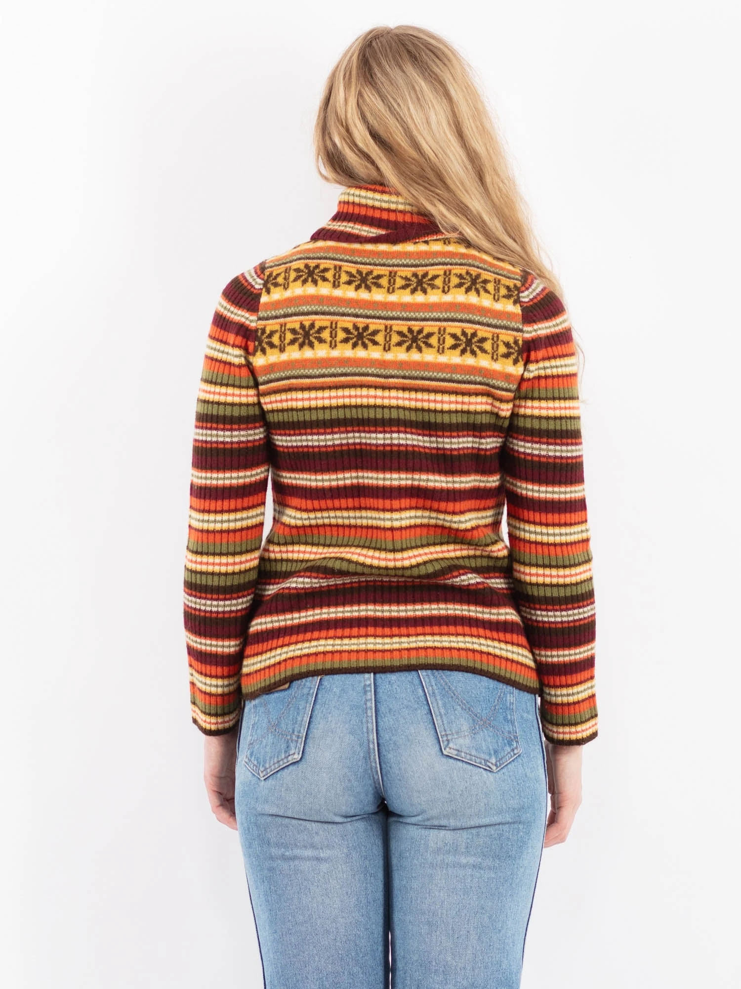 Vintage 90's Women Wool Turtleneck Sweater In Multi 2 Vintage 90's Women Wool Turtleneck Sweater In Multi - Image 2