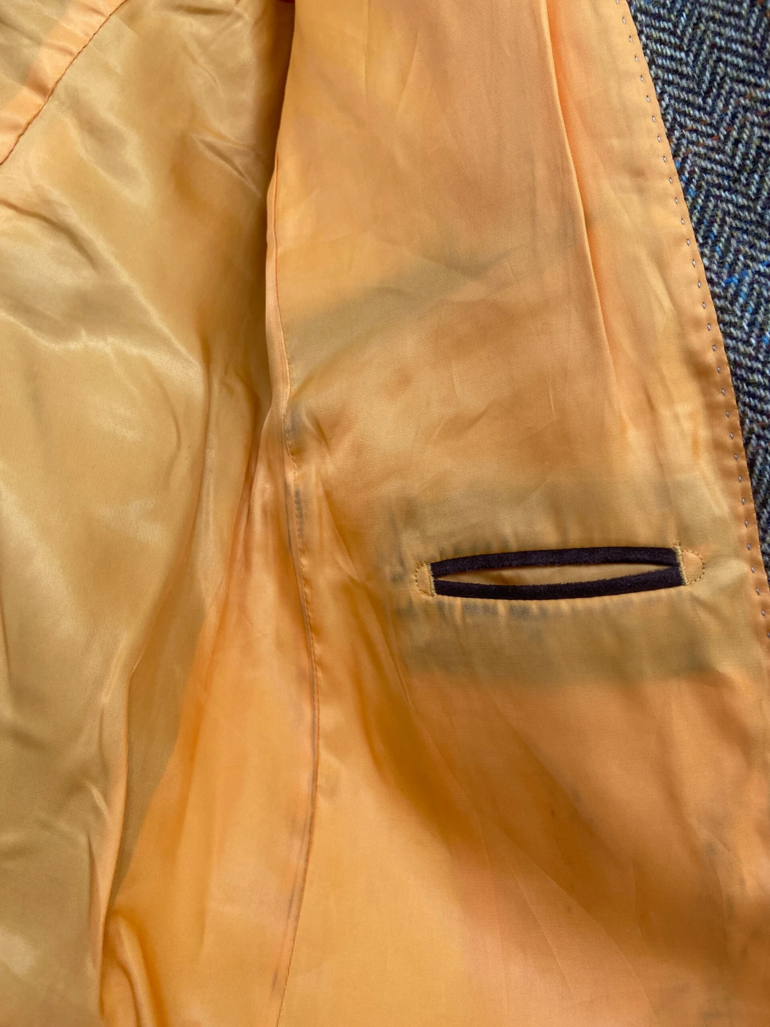 Vintage 90's Men Harris Tweed Blazer In Beige Brown 4 Vintage 90's Men Harris Tweed Blazer In Beige Brown - Image 4