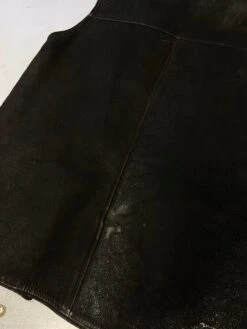 Vintage 70's Women Sheepskin Vest In Black -Northern Grip IMG 3440