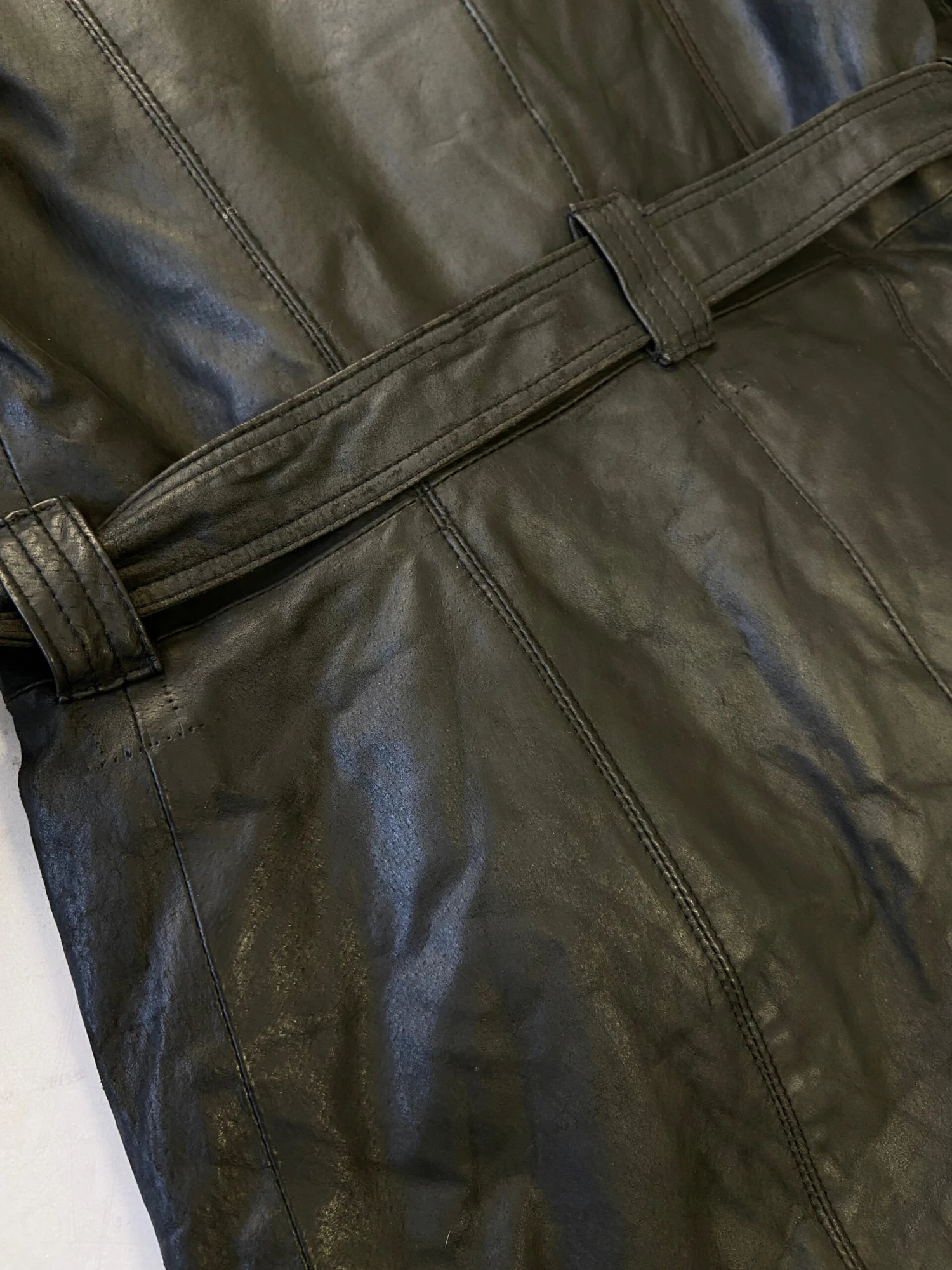 Vintage 70's Women Leather Fur Coat In Black 6 Vintage 70's Women Leather Fur Coat In Black - Image 6