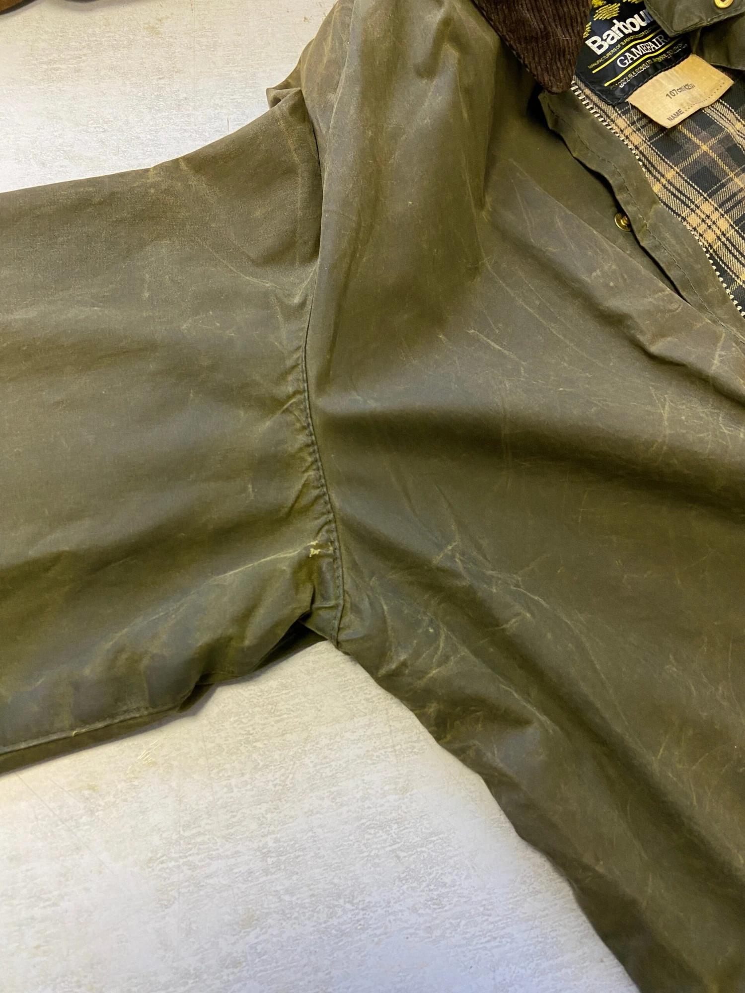 Vintage 90's Men Barbour Waxed Canvas Jacket In Green 6 Vintage 90's Men Barbour Waxed Canvas Jacket In Green - Image 6