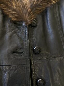 Vintage 70's Penny Lane Leather Coat In Black -Northern Grip IMG 3754