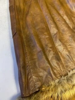 Vintage 70's Penny Lane Leather Fur Coat In Brown -Northern Grip IMG 3835 2