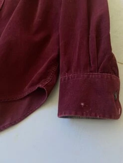 Vintage 90's Men Corduroy Shirt In Burgundy Red -Northern Grip IMG 3931
