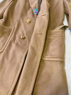 Vintage 60's Men Cashmere Wool Blend Coat In Beige -Northern Grip IMG 3999