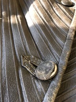 Vintage 80's Women Striped Sheepskin Coat In Grey -Northern Grip IMG 7316