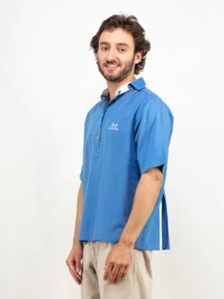 Vintage Men 90's Blue Polo Shirt -Northern Grip Men vintage 90s blue casual polo shirt37