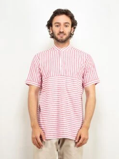 Vintage Men 90's Collarless Shirt