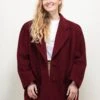 Vintage 90's Women Red Wool Peacoat