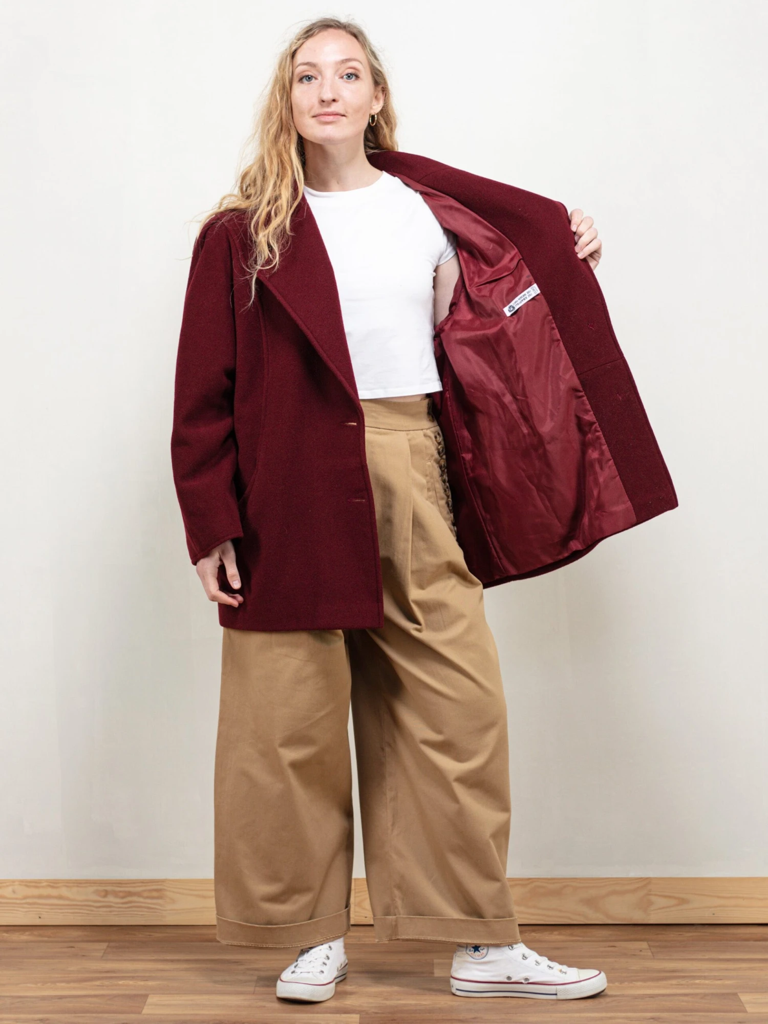 Vintage 90's Women Red Wool Peacoat 4 Vintage 90's Women Red Wool Peacoat - Image 4