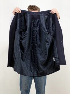 Vintage 80's Navy Blue Wool Coat -Northern Grip Raitis25M 180