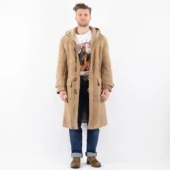 Vintage 90's Men Hooded Sheepskin Coat In Beige 9 Vintage 90's Men Hooded Sheepskin Coat In Beige -Northern Grip Square 0008 3d94db3c 16f4 4269 b157 321827c14f1f