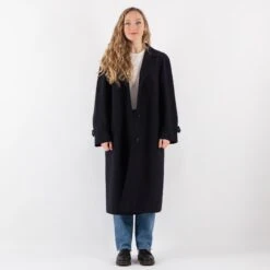 Vintage 90's Women Mac Coat In Blue -Northern Grip Square 0012