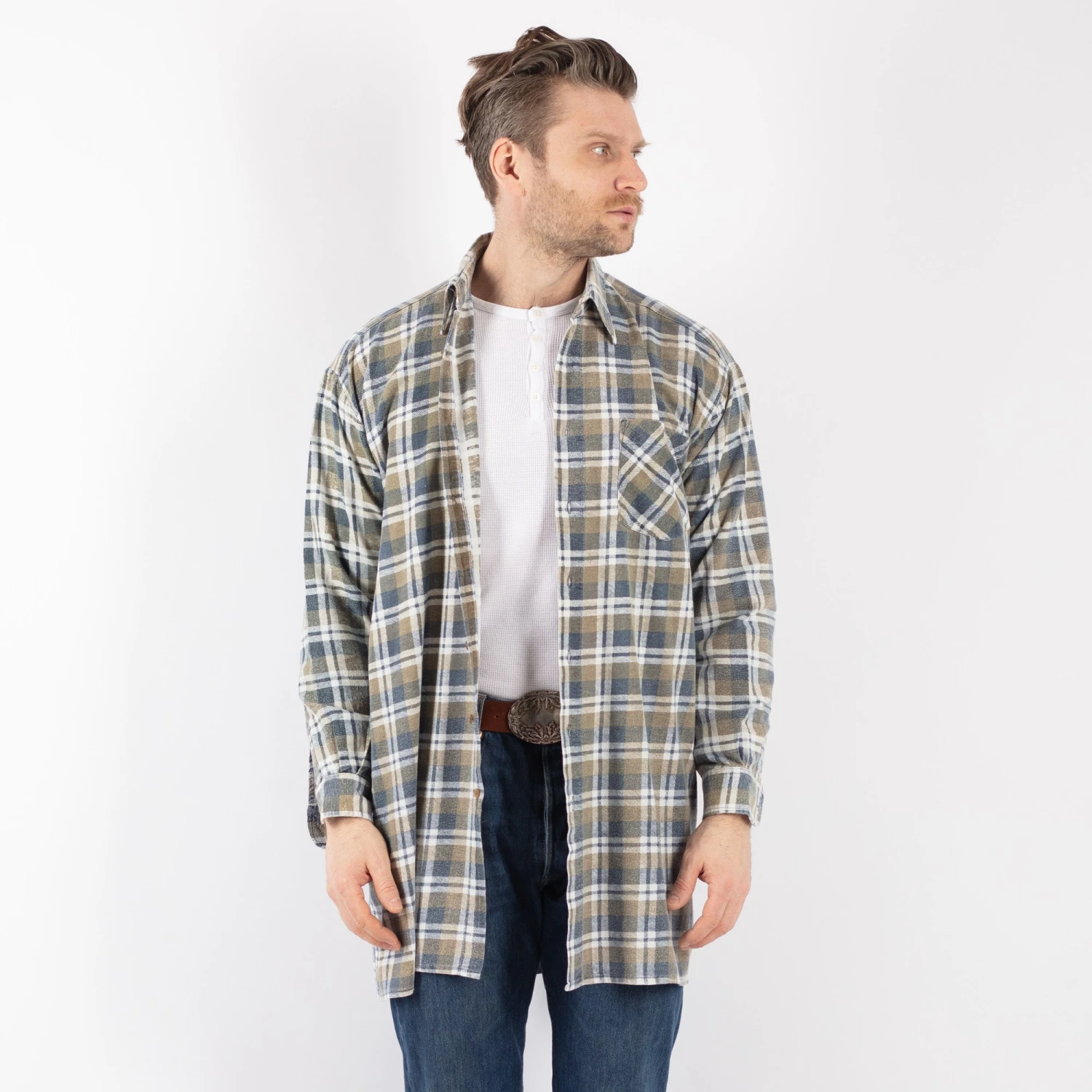 Vintage 90's Men Plaid Flannel Shirt In Multi 5 Vintage 90's Men Plaid Flannel Shirt In Multi - Image 5