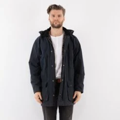 Vintage 90's Men Waxed Canvas Jacket In Blue -Northern Grip Square 0045 51e68091 37ae 4e82 9944 9246d3091fe3