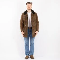 Vintage 70's Men Sheepskin Coat In Green -Northern Grip Square 0072 bebd60a1 f5a9 4963 a158 f5f54c871fd9