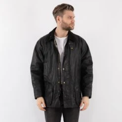 Vintage 90's Men Waxed Canvas Style Jacket In Black -Northern Grip Square 0075 c8ac66e5 84d8 4d51 84a2 27a0fbf2efd7