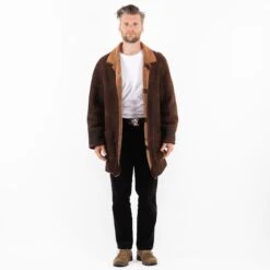 Vintage 90's Men Sheepskin Coat In Brown -Northern Grip Square 0089 4b4d402d 8071 493e 811d 8d8090bb75c2
