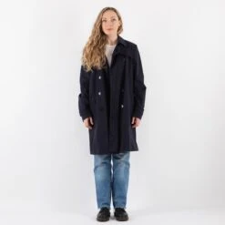 Vintage 00's Women Trench Coat In Blue -Northern Grip Square 0093