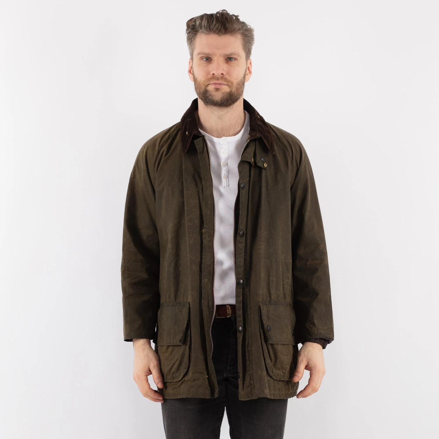 Vintage 90's Men Barbour Waxed Canvas Jacket In Green 5 Vintage 90's Men Barbour Waxed Canvas Jacket In Green - Image 5