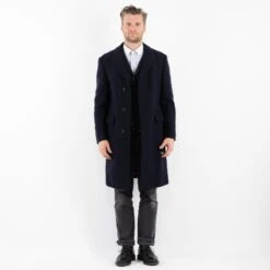 Vintage 70's Men Wool Coat In Blue -Northern Grip Square 0173 9a9f26d1 875f 4736 8cb4 befbdcce7149