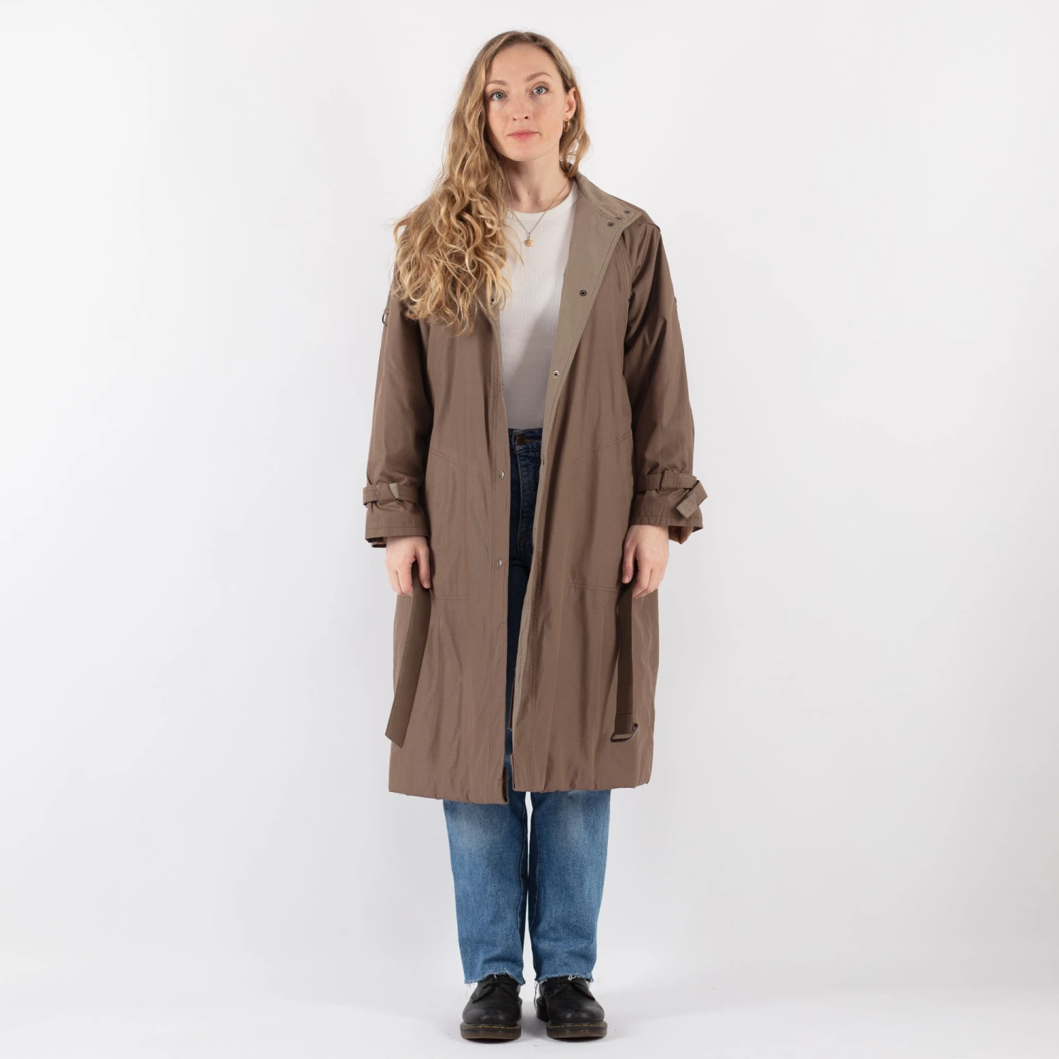 Vintage 80's Women Trench Coat In Beige 5 Vintage 80's Women Trench Coat In Beige - Image 5