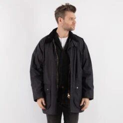 Vintage 90's Men Mc Orvis Waxed Canvas Jacket In Blue -Northern Grip Square 0195