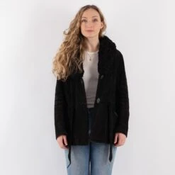 Vintage 70's Women Suede Sherpa Jacket In Black -Northern Grip Square 0198 8b77a9cc 1cae 4440 af06 a8d8bea274fa