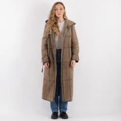 Vintage 80's Women Hooded Sheepskin Long Coat In Beige 9 Vintage 80's Women Hooded Sheepskin Long Coat In Beige -Northern Grip Square 0206 4372a0b7 2808 41aa 88a7 12c6fe26b1c3