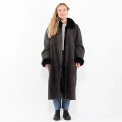 Vintage 80's Women Sheepskin Shearling Coat In Gray -Northern Grip Square 0236 e336c669 500f 4007 b251 3a99a39caeb6