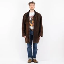 Vintage 90's Men Oversized Sheepskin Coat In Brown -Northern Grip Square 0258 4fe40ff2 f740 47b7 92f2 8d9a3c87d782