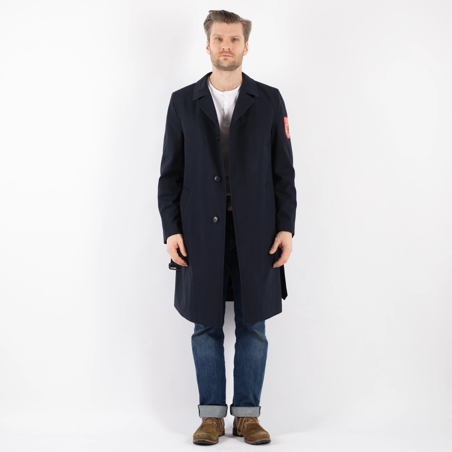 Vintage 90's German Fire Department Mac Coat In Blue 5 Vintage 90's German Fire Department Mac Coat In Blue - Image 5