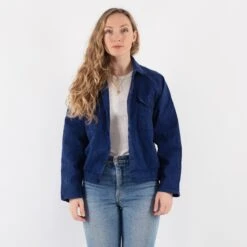 Vintage 70's Women Cropped Work Jacket In Blue 7 Vintage 70's Women Cropped Work Jacket In Blue -Northern Grip Square 0265