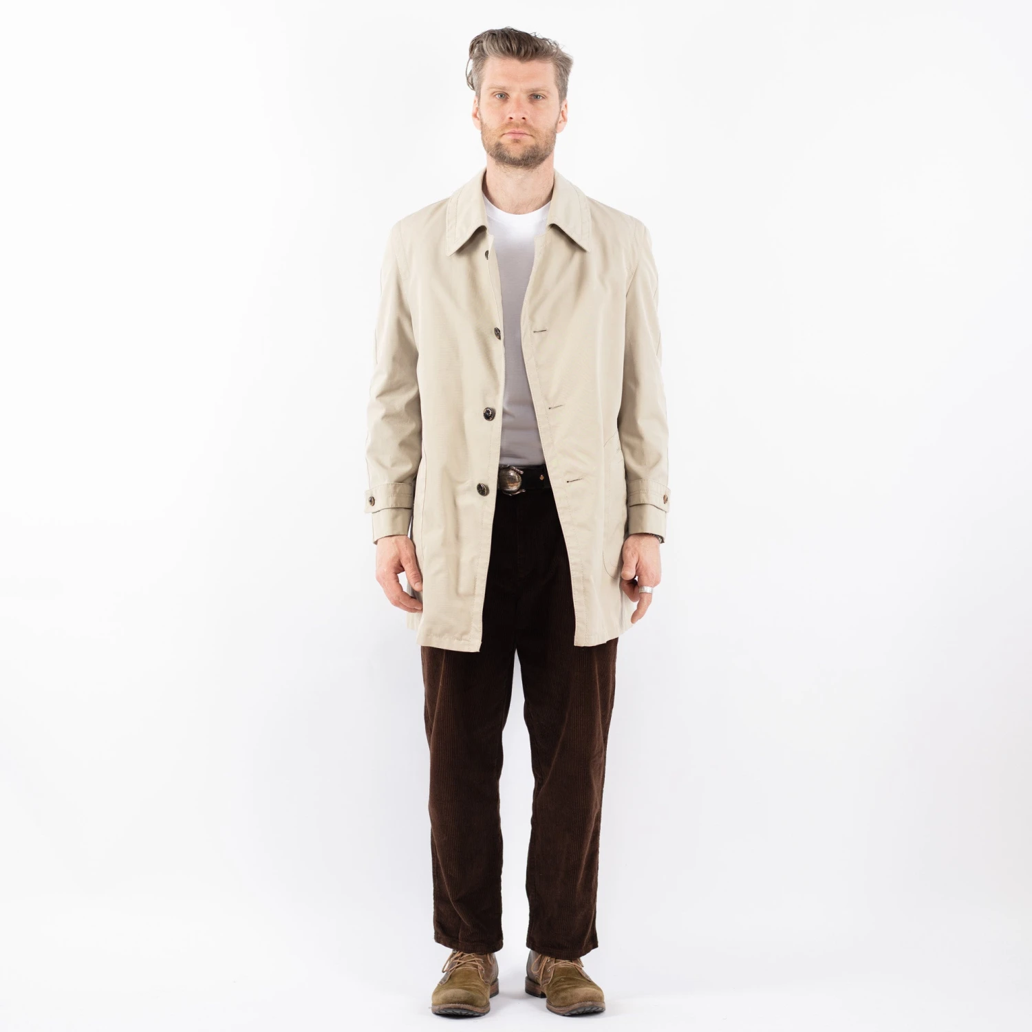 Vintage 70's Men Trench Coat In Beige 5 Vintage 70's Men Trench Coat In Beige - Image 5