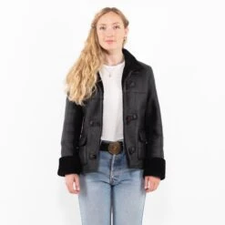 Vintage 90's Women Sheepskin Jacket In Black 9 Vintage 90's Women Sheepskin Jacket In Black -Northern Grip Square 0302 c9b16b53 9a57 4fd4 9162 d2a98b3962cc