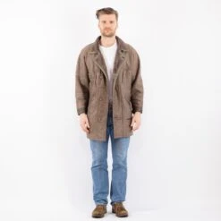 Vintage 90's Men Sheepskin Coat In Gray Brown -Northern Grip Square 0312 d16ade9e 421e 46aa bf11 53a22df9c887