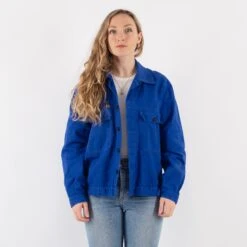 Vintage 80's Women Cropped Work Jacket In Blue 7 Vintage 80's Women Cropped Work Jacket In Blue -Northern Grip Square 0322