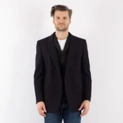 Vintage 80's Men Wool Blazer Jacket In Blue -Northern Grip Square 0323 26a3a53f ee91 4cb6 bf09 cb3f48443043