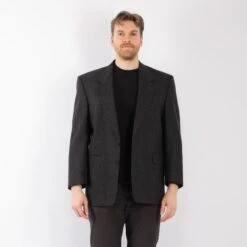 Vintage 70's Men Cashmere Wool Blend Blazer Jacket In Gray 9 Vintage 70's Men Cashmere Wool Blend Blazer Jacket In Gray -Northern Grip Square 0332