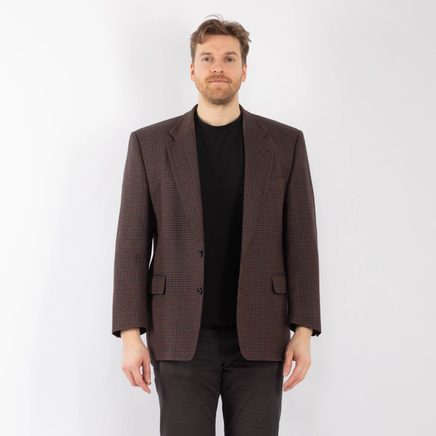 Vintage 70's Men Wool Blazer Jacket In Multi 5 Vintage 70's Men Wool Blazer Jacket In Multi - Image 5