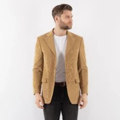 Vintage 90's Men Navigare Corduroy Blazer Jacket In Beige -Northern Grip Square 0359