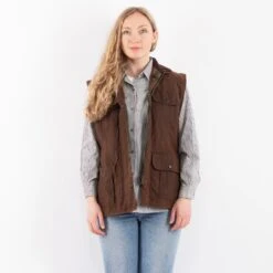 Vintage 90's Women Waxed Cotton Vest In Brown 9 Vintage 90's Women Waxed Cotton Vest In Brown -Northern Grip Square 0370 38d4a2dc f5f0 4fc3 b5ea 09e7e5432a22