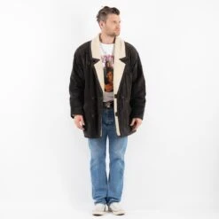 Vintage 80's Men Suede Sherpa Coat In Gray -Northern Grip Square 0423 51c9e136 4830 47a8 a301 8345e93d5b56